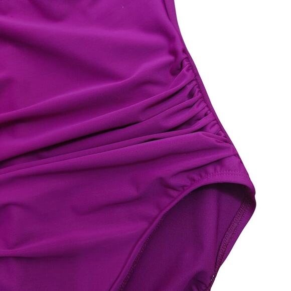 Miraclesuit Utopia One Piece Halter Swimsuit Framboise Pink Size 12 NWT $168 - Picture 4 of 12